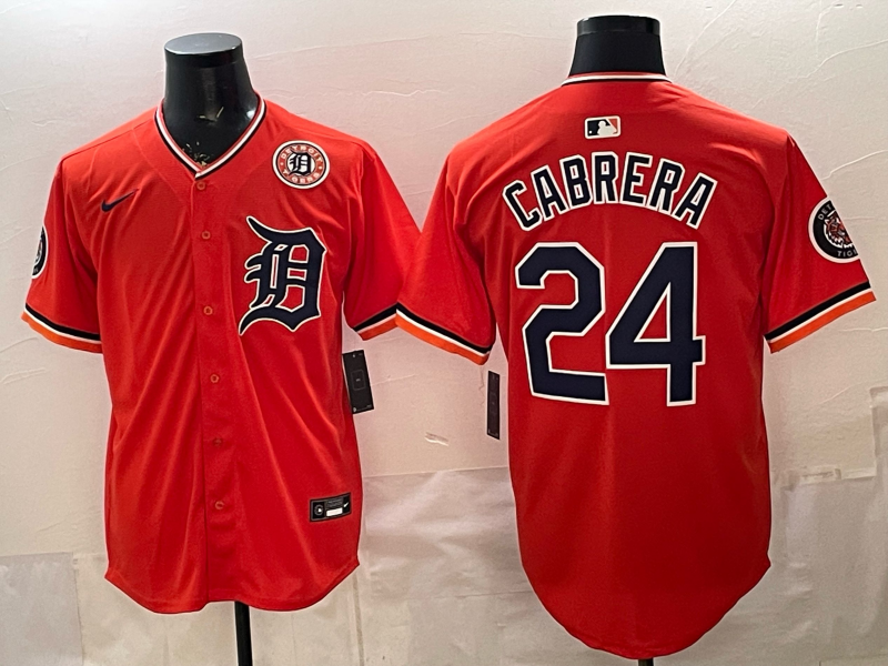 Men Detroit Tigers #24 Cabrera orange Game Nike MLB Jersey 2026032003